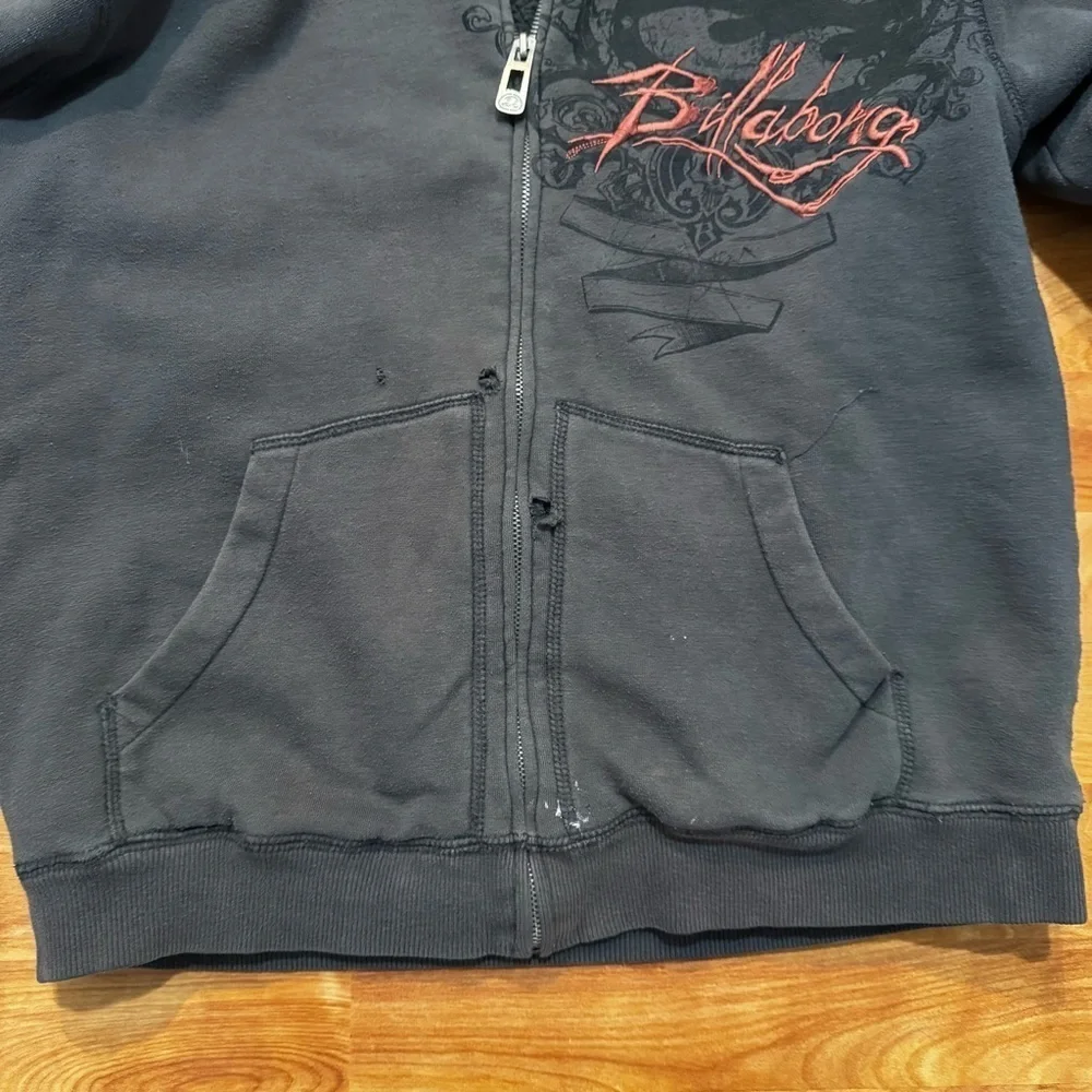 Vintage Y2K Billabong Hoodie Sherpa Lined Zip up Youth L Has Fade And Wear